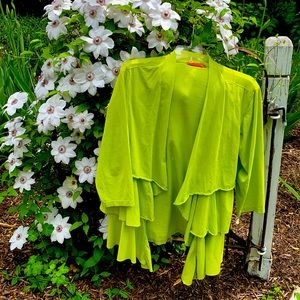 Green ruffled jacket